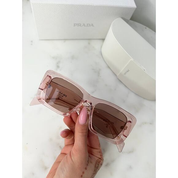 NEW Prada PR08YS Symbole Sunglasses in Peach Pink - Picture 3 of 9